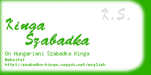 kinga szabadka business card